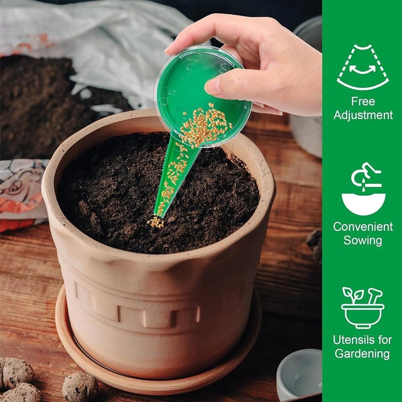 Rongkey 6 PCS Mini Seed Spreader Set, 2025 New Mini Sowing Seed Dispenser, Small Garden Seed Planter Tool, Hand held Manual Seed Spreader with Seedlings Dibber and Widger Set for Tiny Seeds - Image 4